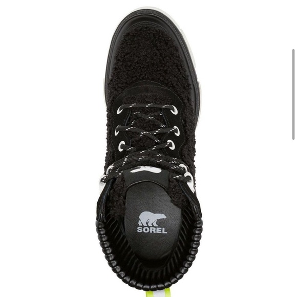 Sorel Brex Fleece Black Leather Waterproof Boots Size 6 - Picture 3 of 9